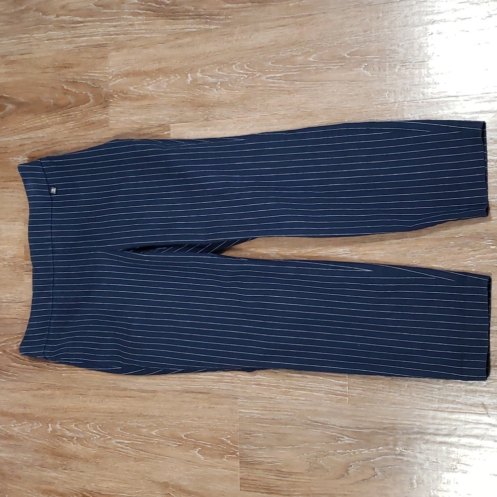 (14) Chaps Pinstriped Slim Fit Straight Leg Trousers Business Office Workwear
